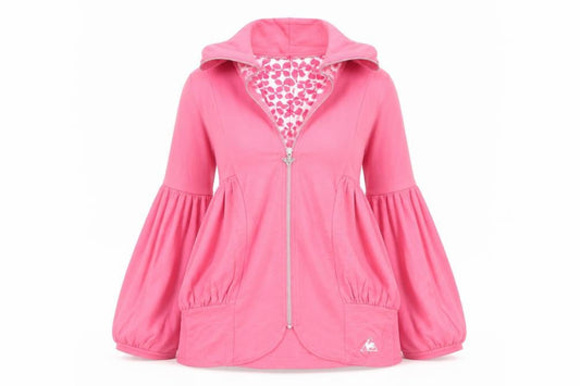 Le Coq Sportif Womens Pink Hooded Zip Jacket Size M Cotton