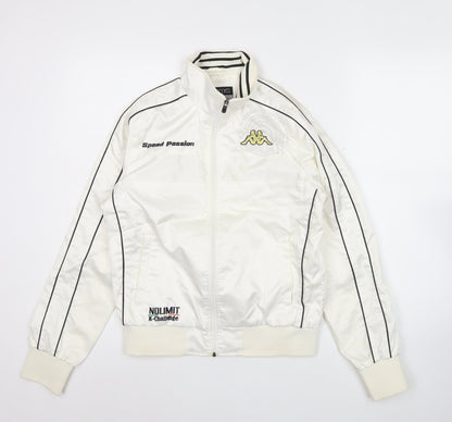 Kappa Womens White Size 10 Track Jacket Lightweight Full Zip