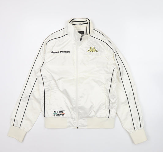 Kappa Womens White Size 10 Track Jacket Lightweight Full Zip