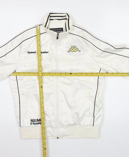 Kappa Womens White Size 10 Track Jacket Lightweight Full Zip