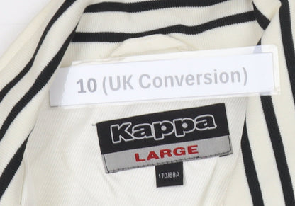 Kappa Womens White Size 10 Track Jacket Lightweight Full Zip