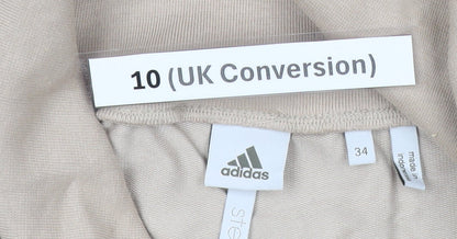 Adidas Womens Beige Size 10 Track Jacket Hoodie Short Sleeve