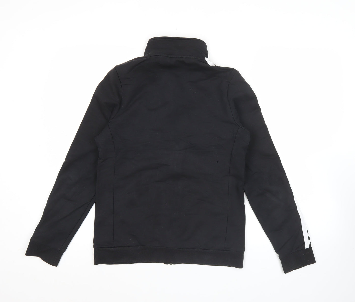 Adidas Womens Black Size 12 Track Jacket Full Zip Sportswear