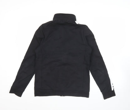Adidas Womens Black Size 12 Track Jacket Full Zip Sportswear