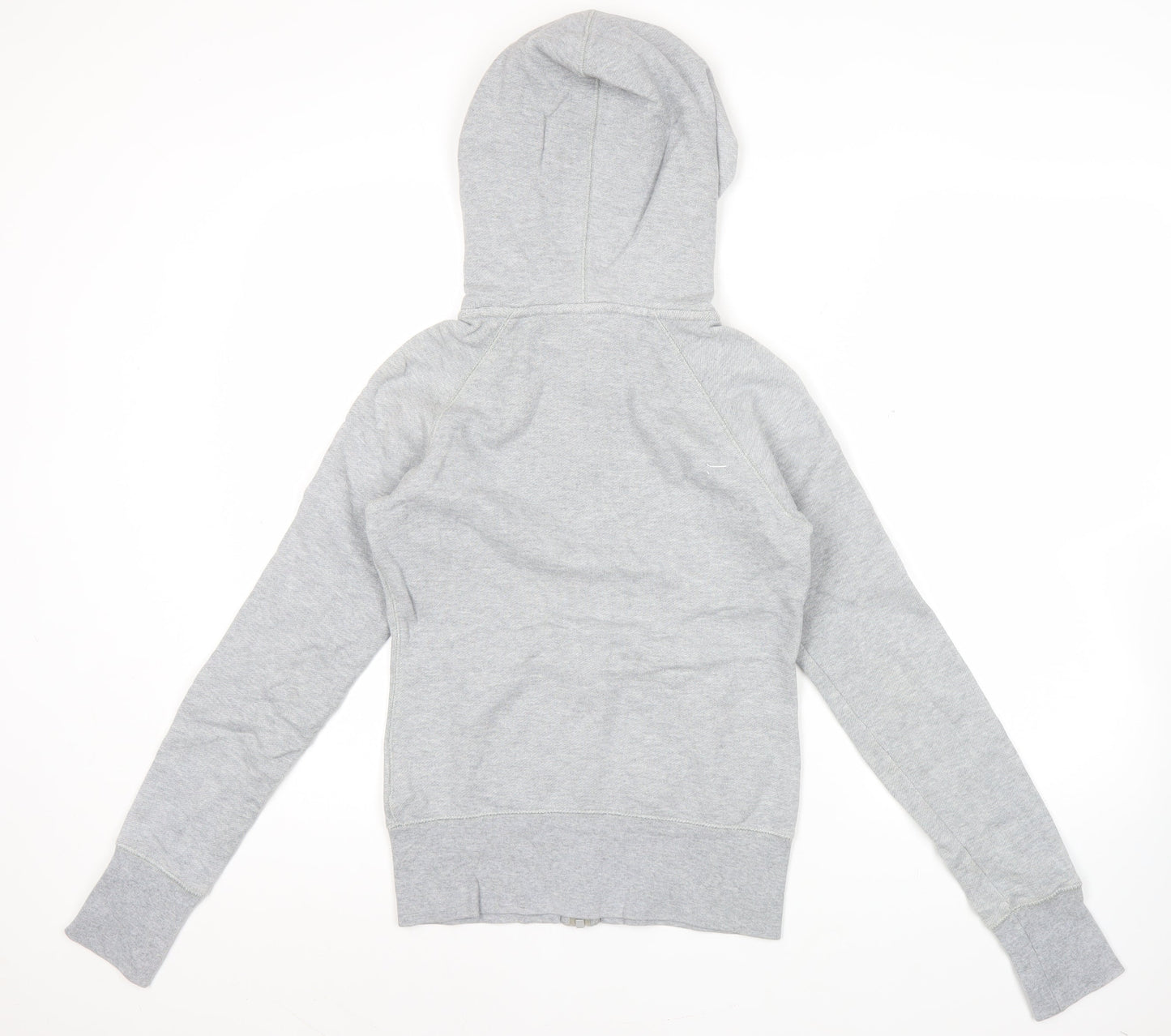 Nike Women Grey Full Zip Hoodie Sweatshirt S Regular Cotton Logo