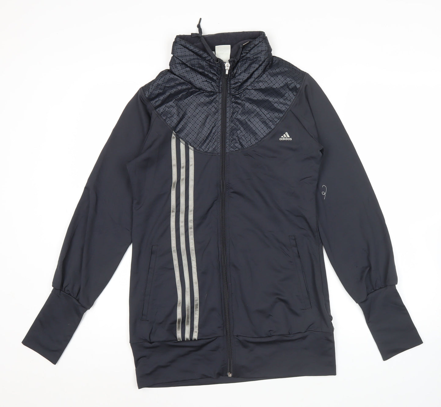 Adidas Womens Black Size 12 Track Jacket Full Zip Climalite