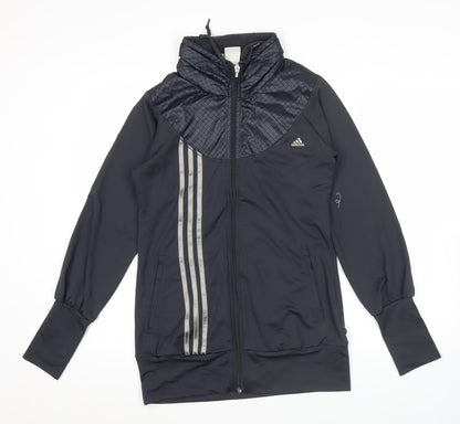 Adidas Womens Black Size 12 Track Jacket Full Zip Climalite