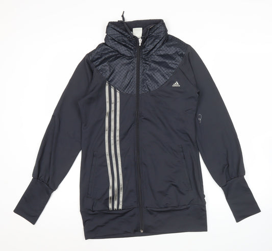Adidas Womens Black Size 12 Track Jacket Full Zip Climalite
