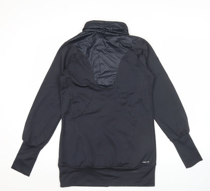 Adidas Womens Black Size 12 Track Jacket Full Zip Climalite