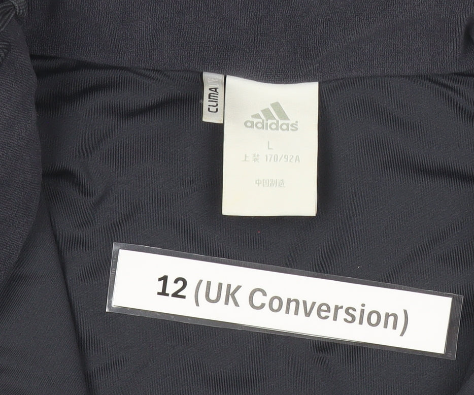 Adidas Womens Black Size 12 Track Jacket Full Zip Climalite