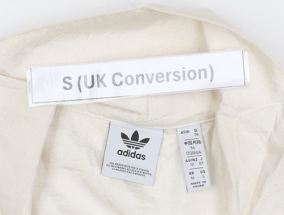 Adidas Men’s Beige S Windbreaker Jacket Nylon Sportswear