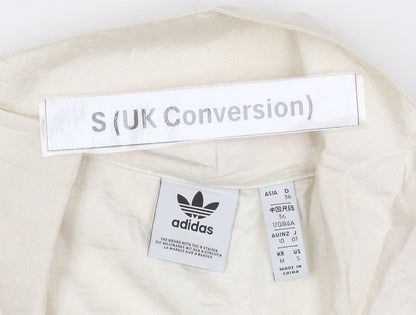 Adidas Men’s Beige S Windbreaker Jacket Nylon Sportswear