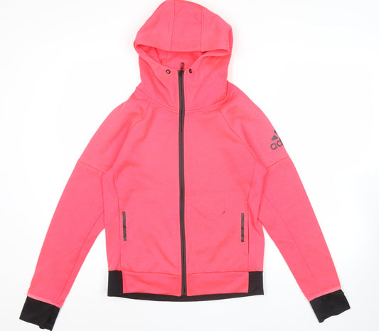 Adidas Women’s Pink Full Zip Hoodie Size M Regular Fit Activewear