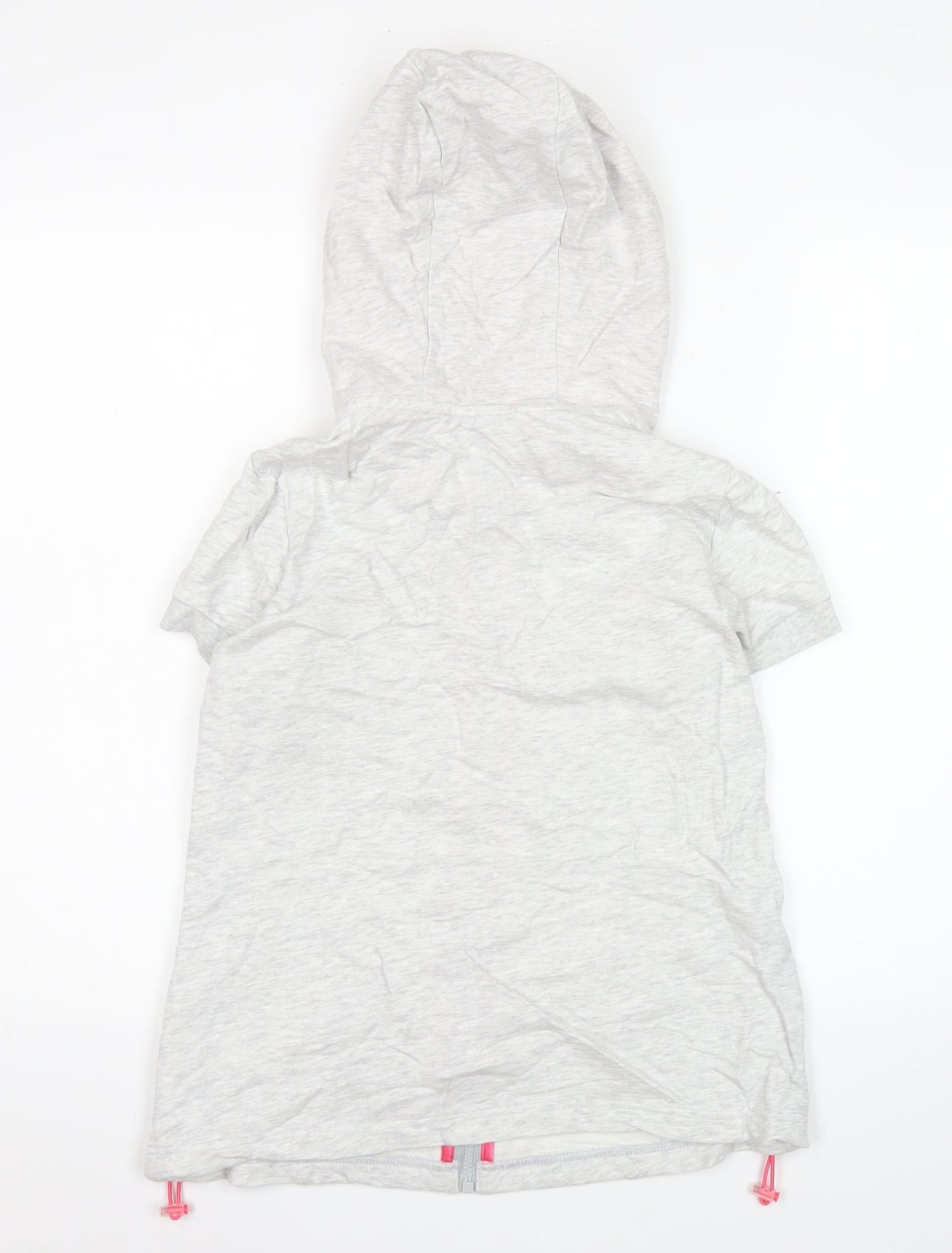 Adidas Womens Grey M Basic Jacket Hoodie Short Sleeve Cotton