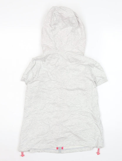 Adidas Womens Grey M Basic Jacket Hoodie Short Sleeve Cotton