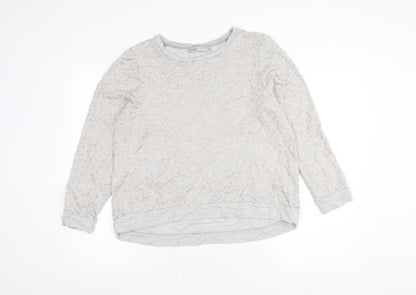 Oasis Women’s Grey Glitter Animal Print Pullover Sweatshirt L