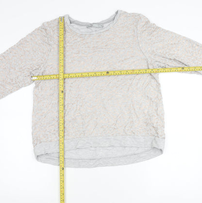 Oasis Women’s Grey Glitter Animal Print Pullover Sweatshirt L