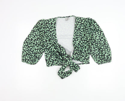 Womens UK Size 8 ASOS Black Cropped Blouse