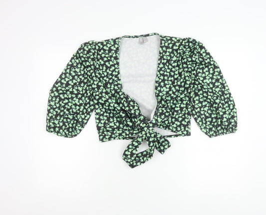 Womens UK Size 8 ASOS Black Cropped Blouse