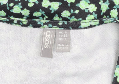 Womens UK Size 8 ASOS Black Cropped Blouse