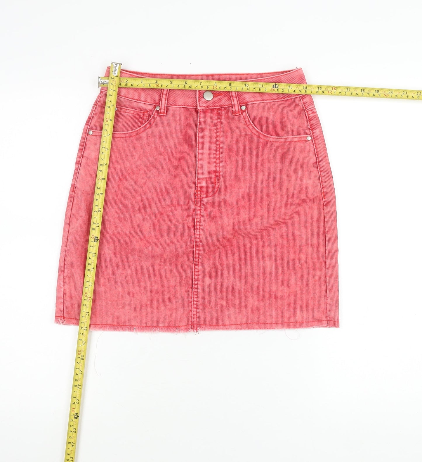 PrettyLittleThing Womens Pink Size 8 Corduroy Mini Skirt
