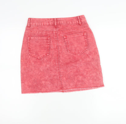 PrettyLittleThing Womens Pink Size 8 Corduroy Mini Skirt