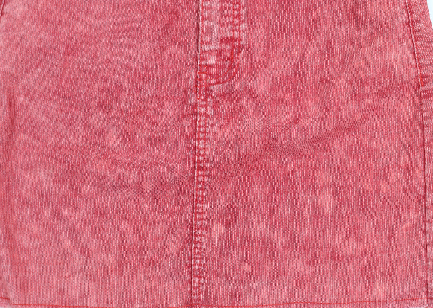 PrettyLittleThing Womens Pink Size 8 Corduroy Mini Skirt