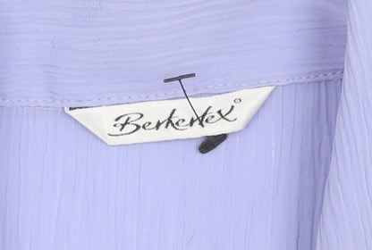 Bekerex Womens Purple Short Sleeve Button Up Shirt L