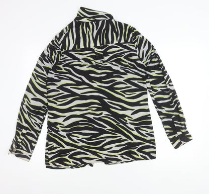 New Look Womens Multicoloured Zebra Print Button-Up Shirt UK 10