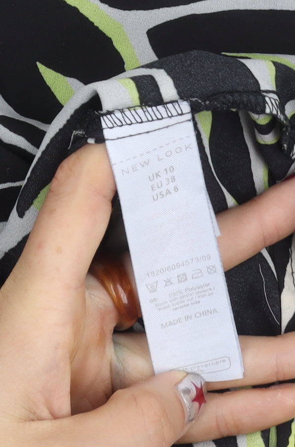 New Look Womens Multicoloured Zebra Print Button-Up Shirt UK 10