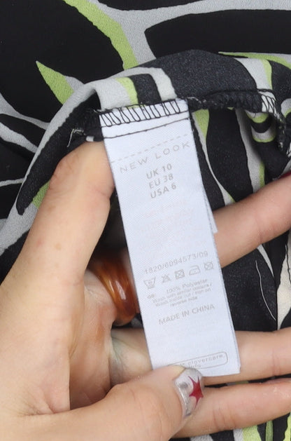 New Look Womens Multicoloured Zebra Print Button-Up Shirt UK 10