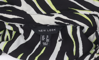New Look Womens Multicoloured Zebra Print Button-Up Shirt UK 10