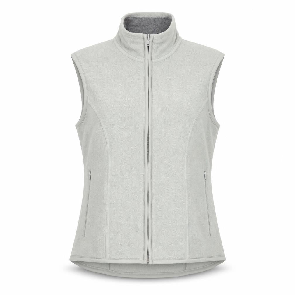 Front view of Gap unisex grey fleece waistcoat bodywarmer s full zip pockets