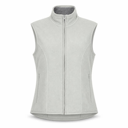 Front view of Gap unisex grey fleece waistcoat bodywarmer s full zip pockets