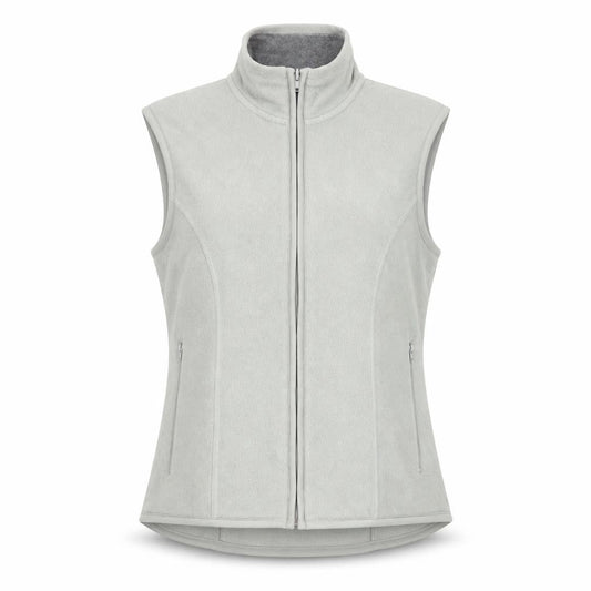 Front view of Gap unisex grey fleece waistcoat bodywarmer s full zip pockets