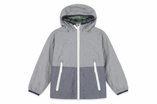 Next Girls Grey Hooded Rain Coat Jacket Age 4 Years Cotton Zip Pockets