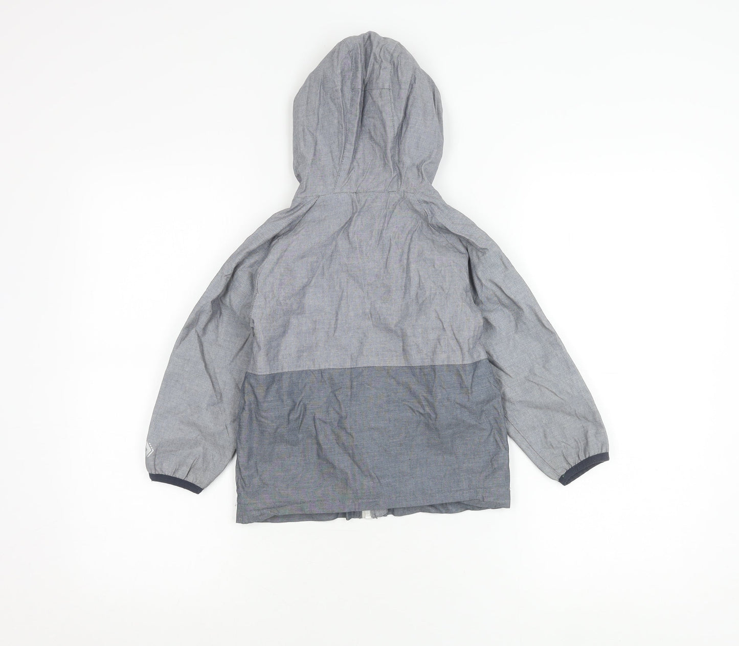 Next Girls Grey Hooded Rain Coat Jacket Age 4 Years Cotton Zip Pockets