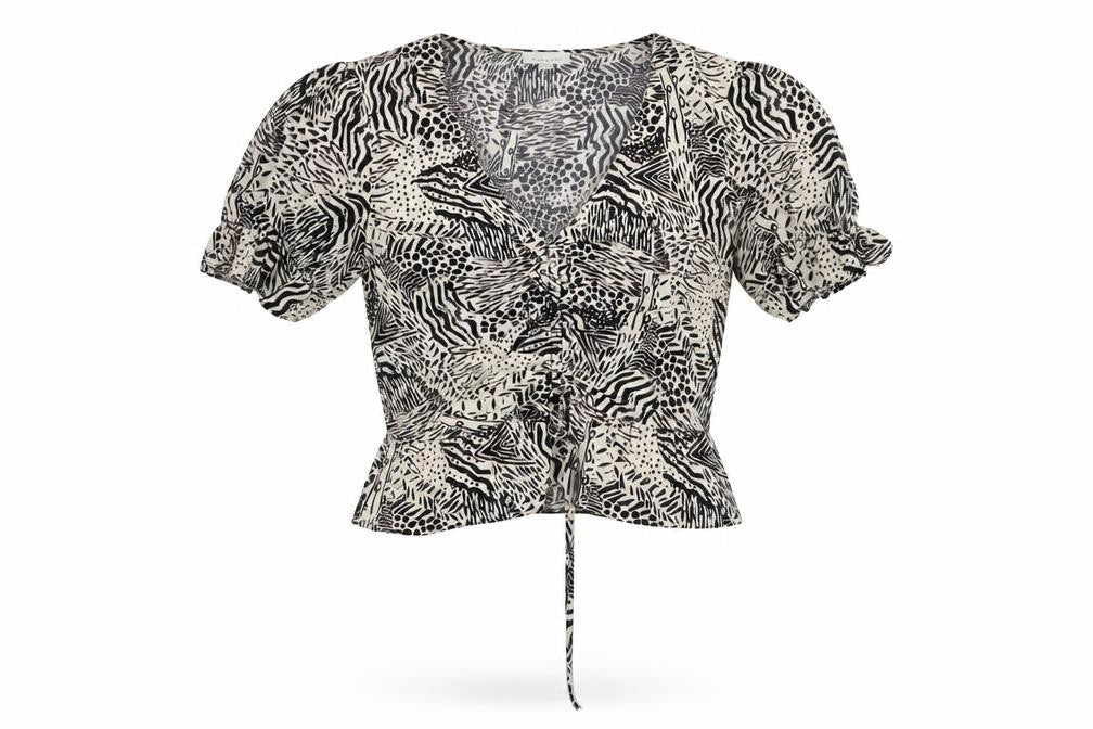 Womens UK Size 10 Topshop Multicoloured Wrap Blouse