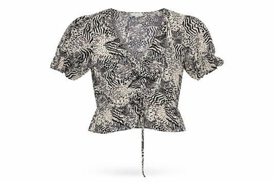 Womens UK Size 10 Topshop Multicoloured Wrap Blouse
