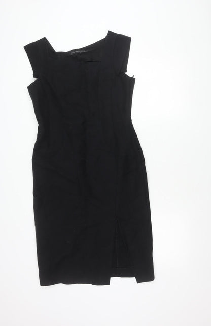 Zara Basic Women’s Black L Sheath Off Shoulder Knee Dress