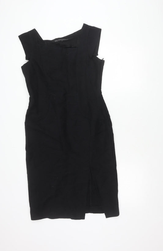 Zara Basic Women’s Black L Sheath Off Shoulder Knee Dress