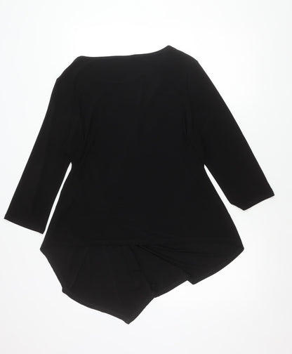 Womens UK Size 18 Roman Black Tunic Blouse