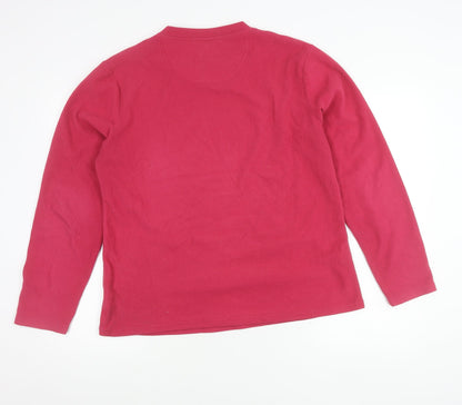 Peter Storm Womens Pink Size 16 Pullover Fleece Sweatshirt V-Neck