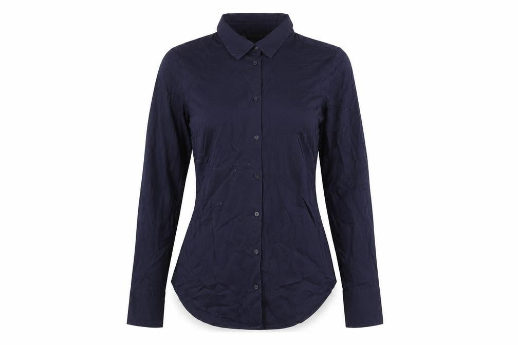 Womens UK Size S Zara Basic Blue Basic Button-Up