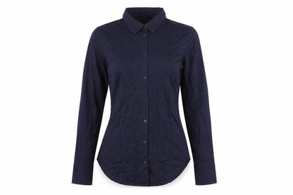 Womens UK Size S Zara Basic Blue Basic Button-Up