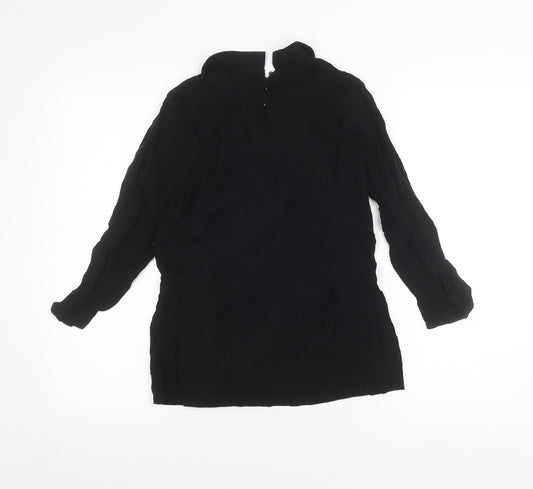 Womens UK Size 10 NAF NAF Black Tunic Blouse