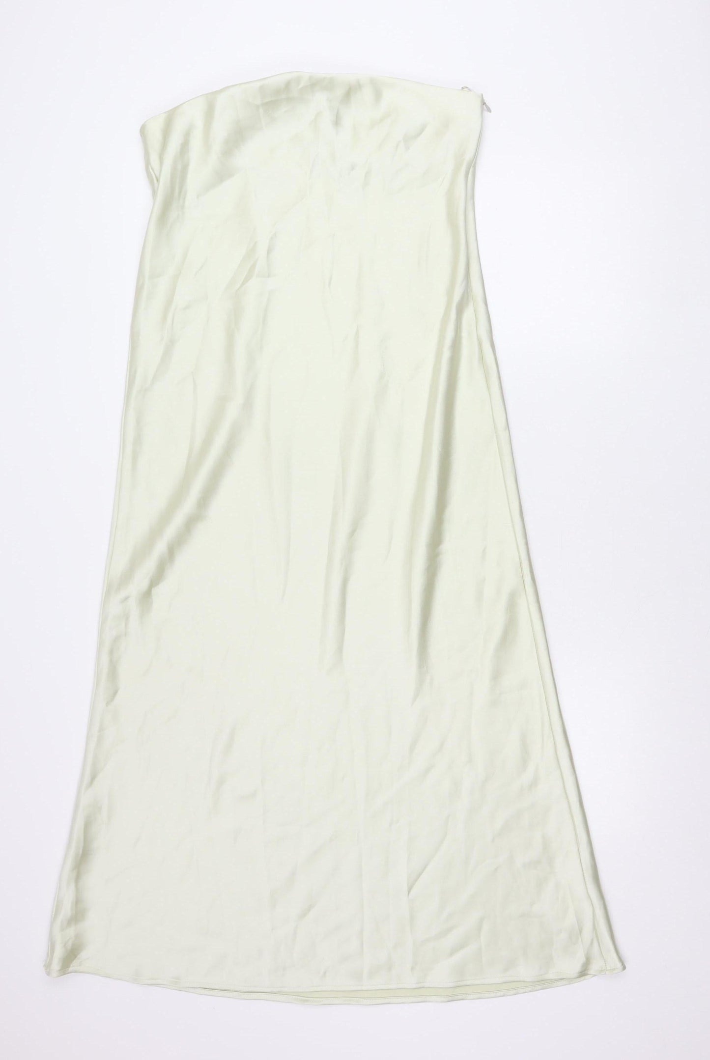 Zara Women Ivory XL Slip Dress Satin Cowl Neck Long Elegant