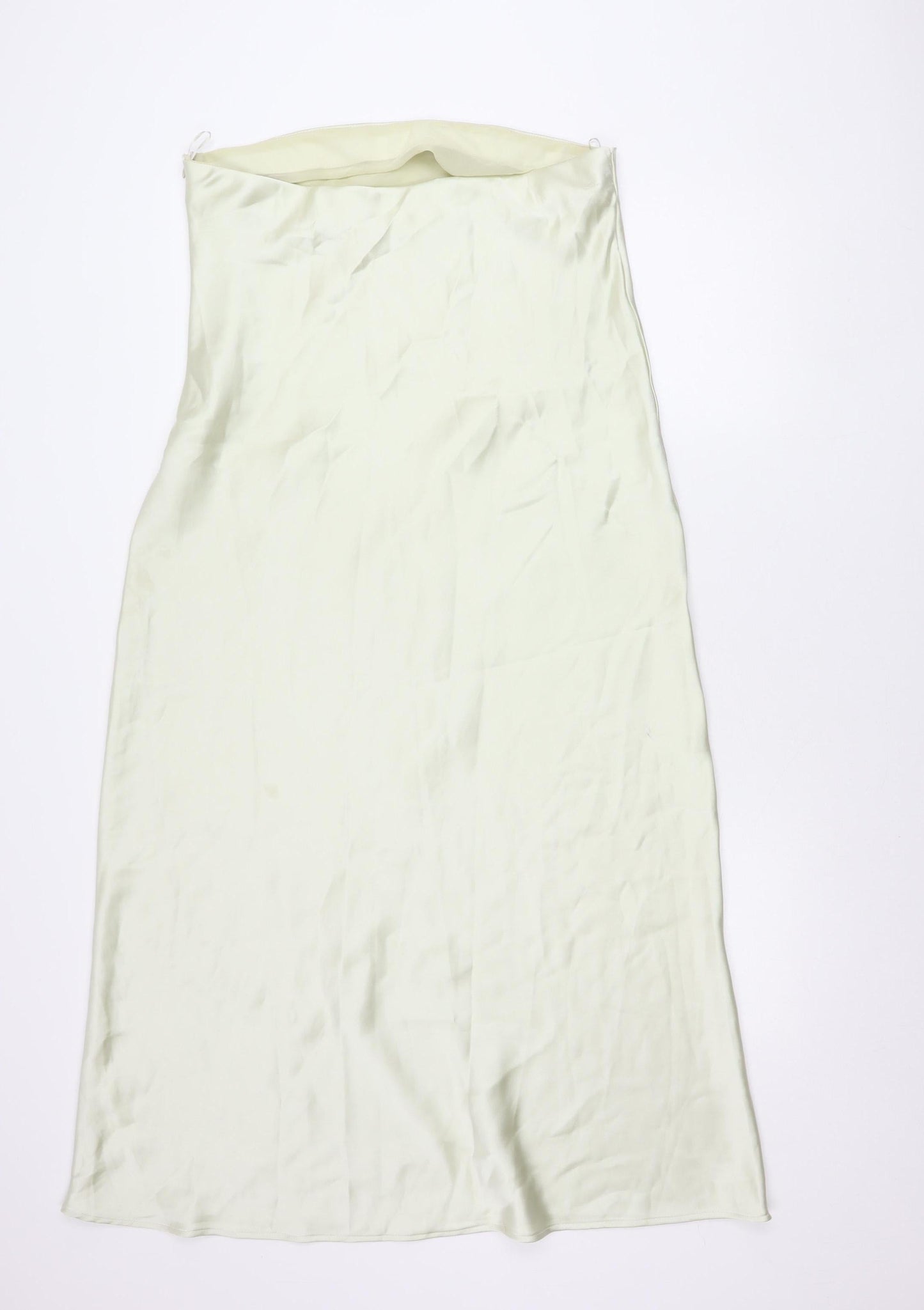 Zara Women Ivory XL Slip Dress Satin Cowl Neck Long Elegant