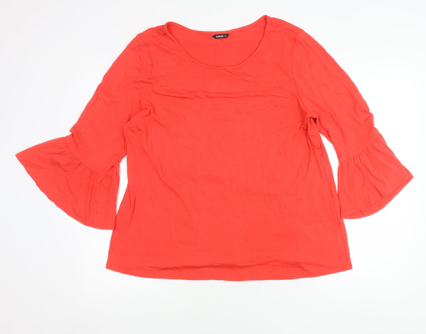 Womens UK Size 18 Roman Red Tunic Blouse
