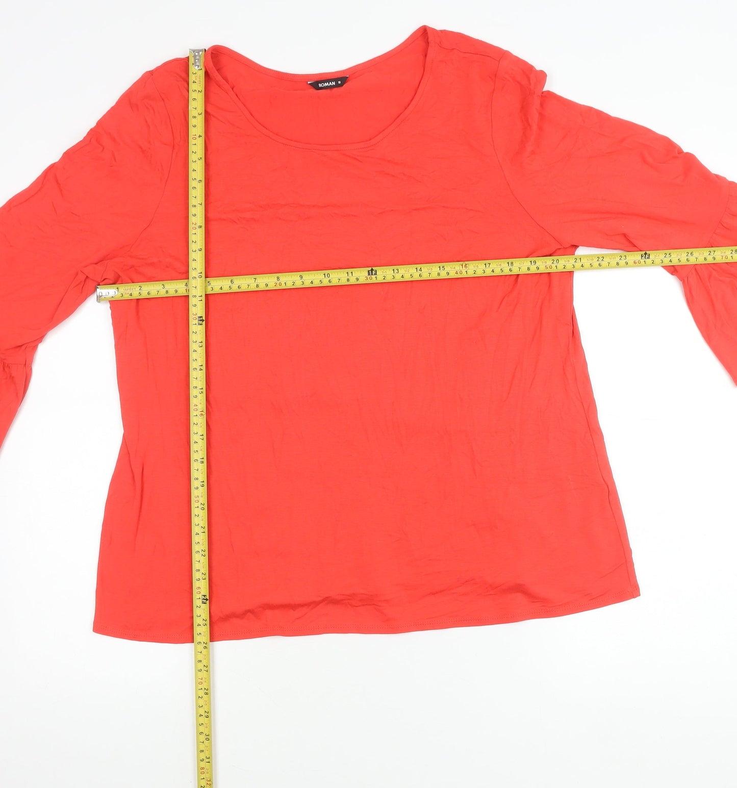 Womens UK Size 18 Roman Red Tunic Blouse